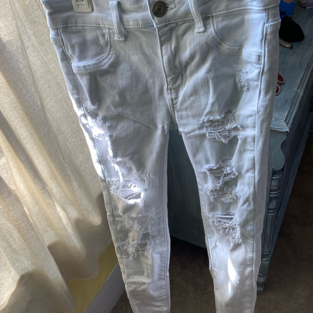 White Ripped Skinny Jeans
